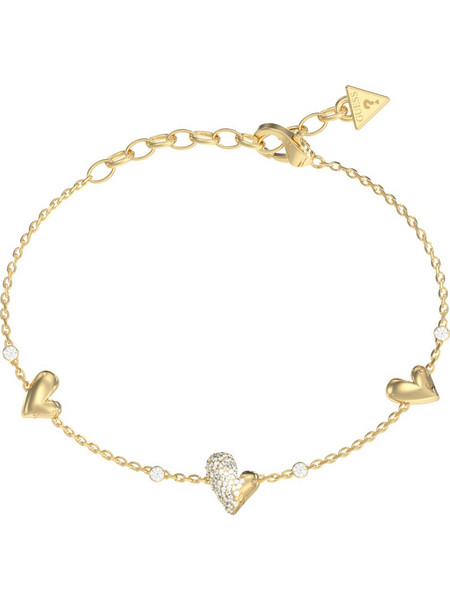 Guess Golden Love Γυναικείο Βραχιόλι Αλυσίδα με Καρδιά από Ατσάλι Xρυσό UBB06451JWYG