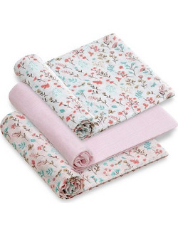 Interbaby Flores Petalos Πάνες Αγκαλιάς Ροζ 80x80cm 3τμχ 98985-02