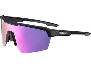 Cebe CS55301-S Ανδρικά Γυαλιά Ηλίου Μάσκα Κοκάλινα Μαύρα με Μωβ Φακό