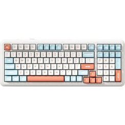 Mchose K99 v2 Ασύρματο Μηχανικό Gaming Πληκτρολόγιο RGB White Orange
