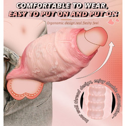 Kinksters Textured Open Κάλυμμα Επιμήκυνσης Πέους 14.5cm Flesh