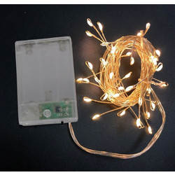 Lumen 50 Χριστουγεννιάτικα Λαμπάκια LED σε Σύρμα Μπαταρίας Θερμά Λευκά 3.7m 30-05000