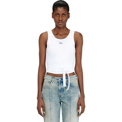 Diesel Γυναικείο Καλοκαιρινό Crop Top Βαμβακερό Λευκό S26A210190EJAI-100