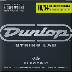 Dunlop DEN1074 Σετ 8 Χορδές Ηλεκτρικής Κιθάρας Nickel Plated Steel 10-74" Extra Light Tension