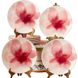 Hermia Fleur Pink Toi Σετ Πιάτα Πάστας Πορσελάνης Λευκά Ροζ 4τμχ 666HAC2221