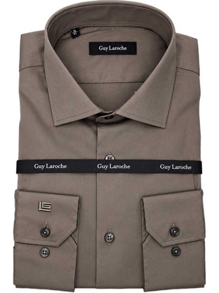 Guy Laroche Basic Ανδρικό Πουκάμισο Καφέ GLFW28707/ CL 2