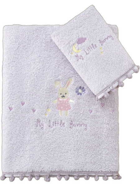 Nima My Little Bunny Σετ Βρεφικές Πετσέτες 2τμχ 380gr/m²