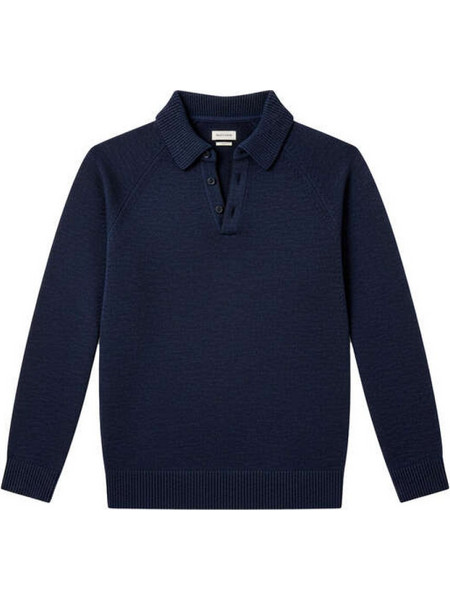 Boston Ανδρική Μπλούζα Polo Μακρυμάνικη Navy Μπλε 35-83406-425