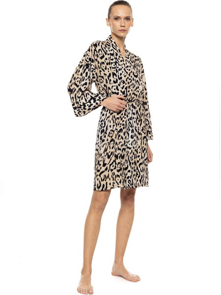 Pink Label Γυναικεία Ρόμπα Χειμωνιάτικη Μπεζ W1902