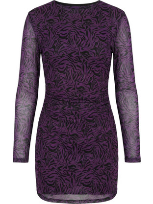 Funky Buddha Mini Βραδινό Φόρεμα Μωβ FBL014-110-13