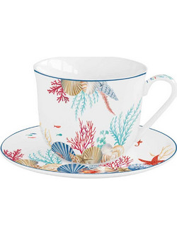 Easy Life Sea Breeze Φλιτζάνι Cappuccino Latte Ελληνικού Καφέ & Τσαγιού Πορσελάνης Πολύχρωμο 400ml
