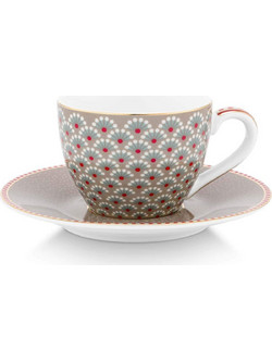 Pip Studio Φλιτζάνι Espresso & Ελληνικού Καφέ Πορσελάνης Γκρι 120ml 51004216