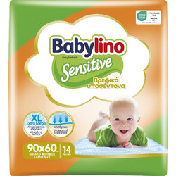 Babylino Sensitive Σετ Σελτεδάκια Αλλαξιέρας Μωρού Λευκά 60x90cm 14τμχ