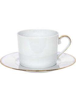 Cryspo Trio Elegance Σετ Φλιτζάνια Cappuccino & Τσαγιού Πορσελάνης Λευκά Χρυσά 250ml 6τμχ 24.001.16G