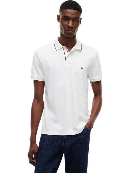 Tommy Hilfiger Ανδρική Μπλούζα Polo Κοντομάνικη Λευκή MW0MW43263