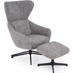 Possina Πολυθρόνα Relax με Υποπόδιο Γκρι Vexora 163170969