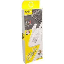 KLGO S-103 USB-A to USB-C 1m White
