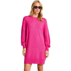 Funky Buddha Mini Καθημερινό Φόρεμα Πλεκτό Φούξια FBL014-107-13