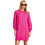 Funky Buddha Mini Καθημερινό Φόρεμα Πλεκτό Φούξια FBL014-107-13