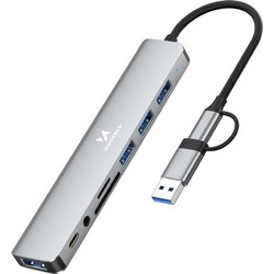 Wozinsky WAH-81 USB Hub 3.0 USB-A με 8 Θύρες USB-A / USB-C / Card Reader