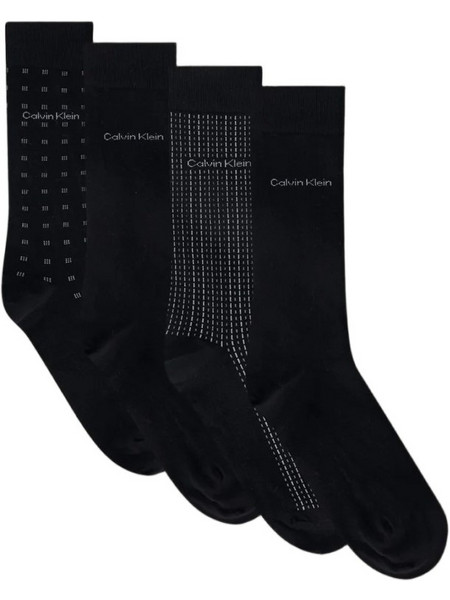 Calvin Klein Ανδρικές Κάλτσες Ψηλές με Σχέδια Μαύρες 4Pack 701241207