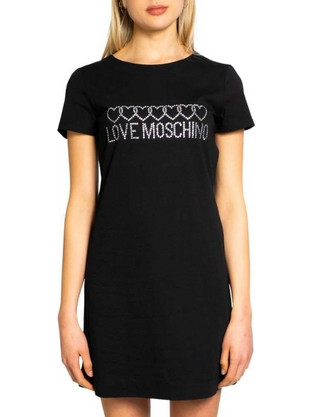 Love Moschino Mini Καλοκαιρινό Καθημερινό Φόρεμα Μαύρο W592915M3876-C74