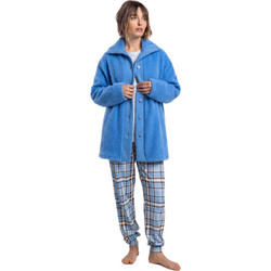 Admas Γυναικεία Ρόμπα Χειμωνιάτικη Fleece Μπλε 67400