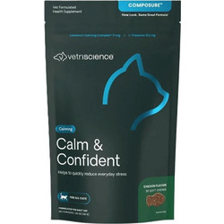 VetriScience Calm & Confident Συμπλήρωμα Διατροφής Γάτας για Anti-Stress 30 Δισκία