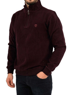 Lexton 13.38 Marine Zip Ανδρικό Φούτερ Μπορντό AW26