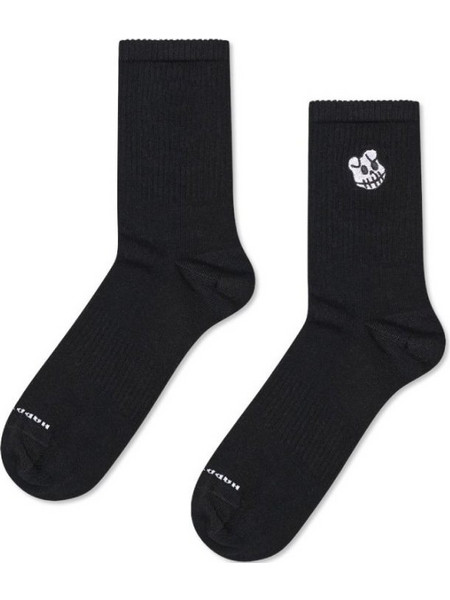 Happy Socks Dog Skull Fleece Ανδρικές Κάλτσες Ψηλές με Σχέδια Μαύρες P006014