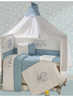 Dimcol Bebe Sweet Dreams 10 Σετ Κούνιας Light Blue 9τμχ