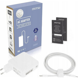 Mitsu ZM/USBC61W USB-C Φορτιστής Laptop 61W 5V 3A με Ενσωματωμένο Καλώδιο Τροφοδοσίας