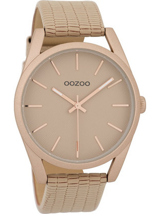 Oozoo Γυναικείο Ρολόι με Μπεζ Δερμάτινο Λουράκι C9583