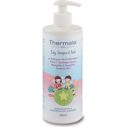 Labopharm Thermale Med Baby Βρεφικό Σαμπουάν & Αφρόλουτρο Χαμομήλι & Φασκόμηλο με Αντλία 500ml