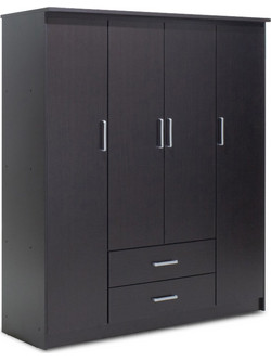 Pakoworld Τετράφυλλη Ντουλάπα Ρούχων Olympus Wenge 159x57x183cm 123-000046