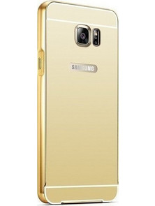 Back Cover Ultra Slim 0.3mm Mirror Αλουμινίου χρυσό Gold (Samsung Galaxy S6)