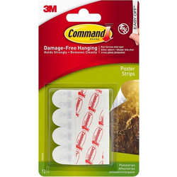 ΤΑΙΝΙΕΣ 3Μ COMMAND WHITE ΓΙΑ ΑΦΙΣΕΣ 12ΤΕΜ. 076170240