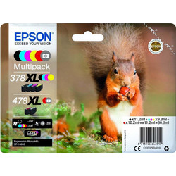 Epson 378XL & 478XL B/C/M/Y Πακέτο 6 Μελανιών Εκτυπωτή Inkjet C13T379D40