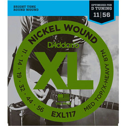 D'Addario ΕXL117 Σετ 6 Χορδές Ηλεκτρικής Κιθάρας Nickel Plated Steel 11-56" Mixed Tension