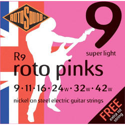 Rotosound R9 Σετ 6 Χορδές Ηλεκτρικής Κιθάρας Nickel Plated Steel 9-42" Custom Light Tension
