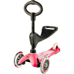 Micro Mini 3 in 1 Deluxe Παιδικό Πατίνι Τρίτροχο με Κάθισμα & Φωτάκια Ροζ