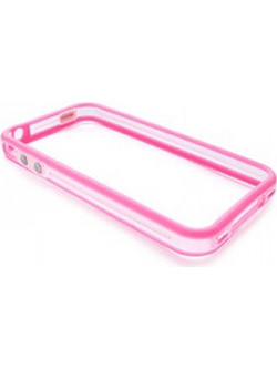 VOLTE-TEL ΘΗΚΗ IPHONE 4G/4S BUMPER METAL BUTTON TRANSPARENT-ΡΙΝΚ