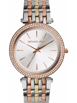 Michael Kors Darci Γυναικείο Ρολόι με Ασημί Ροζ Χρυσό Μεταλλικό Μπρασελέ MK3203