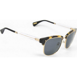 Lanvin SLN689 0AGG Ανδρικά Γυαλιά Ηλίου Τετράγωνα Κοκάλινα Μεταλλικά Ασημί Ταρταρούγα με Μπλε Polarized Φακό