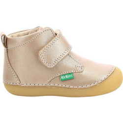 Kickers Sabio Παιδικά Μποτάκια Ροζ Χρυσό Δερμάτινα με Σκρατς 584344-10-133