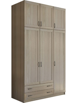 Τρίφυλλη Ντουλάπα Ρούχων με Πατάρι Latte 152x60x233cm 1141229