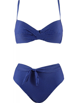 Gsecret Bikini Set με Ενίσχυση Ψηλόμεσο Navy Μπλε HH8259-13917