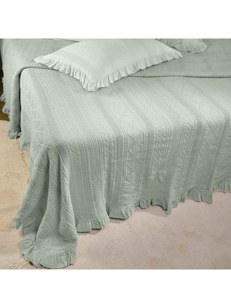 Κουβέρτα Με Βολάν ΣΧ.454 Aqua Down Town Μονό 170x240cm 100% Βαμβάκι
