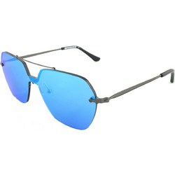Moritz 11367 MC02 Γυαλιά Ηλίου Τετράγωνα Μεταλλικά Ασημί με Μπλε Καθρέπτη Φακό