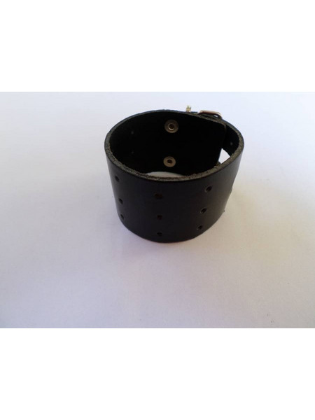 DOMLEATHERS DOMLEATHERS ΔΕΡΜΑΤΙΝΟ ΠΕΡΙΚ'ΡΠΙΟ 5CM MAΎΡΟ DL0167